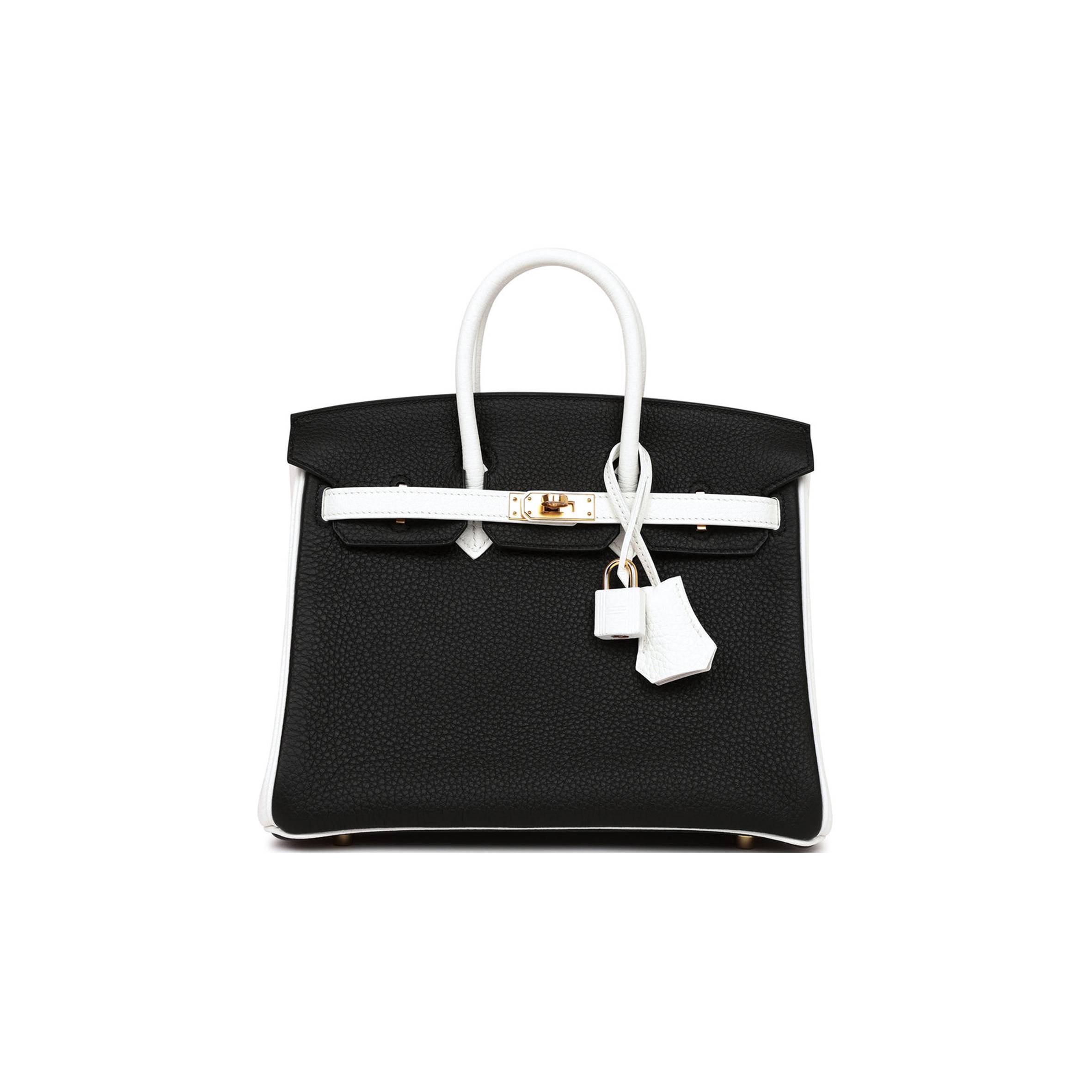 H**me5 SPECIAL ORDER (HSS) BIRKIN 25 BLACK AND WHITE CLEMENCE GOLD HARDWARE (25cm) Master Quality